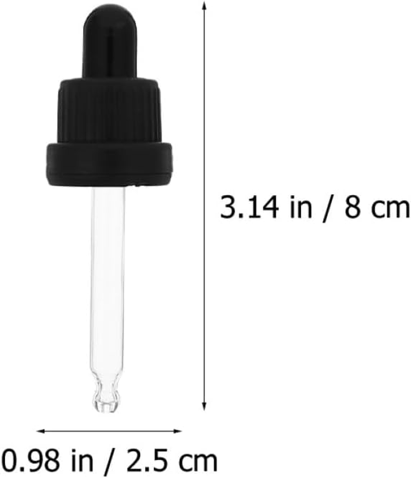 OFFIGAM 10 Sets Essential Oil Bottle Droppers with Safe Black Plastic Caps and Black Silicone Tops, Compatible with 15Ml 64Mm Glass Bottles, Oil Dropper Accessories for Beauty and Personal image number 6