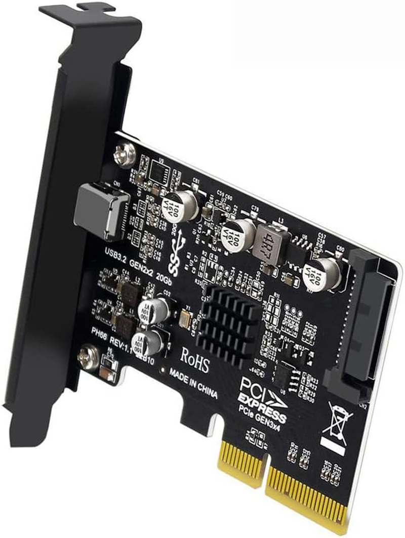NFHK USB 3.2 Gen2 Type-C 20Gbps USB-C to PCI-E 4X Express Card Adapter for Desktop Motherboard image number 3