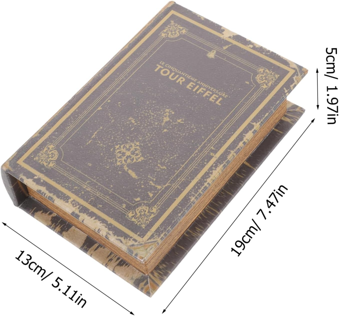 False Book Box Vintage Book Shaped Storage Organizer for Home Office Shelf D&eacute;cor Small Size image number 4