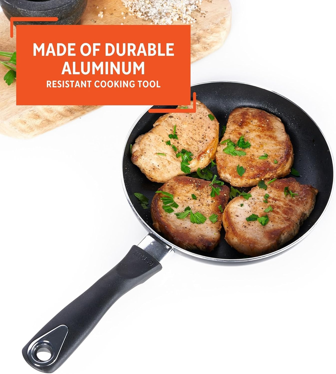 IMUSA USA Black 10" Nonstick Bistro Saute Pan image number 6