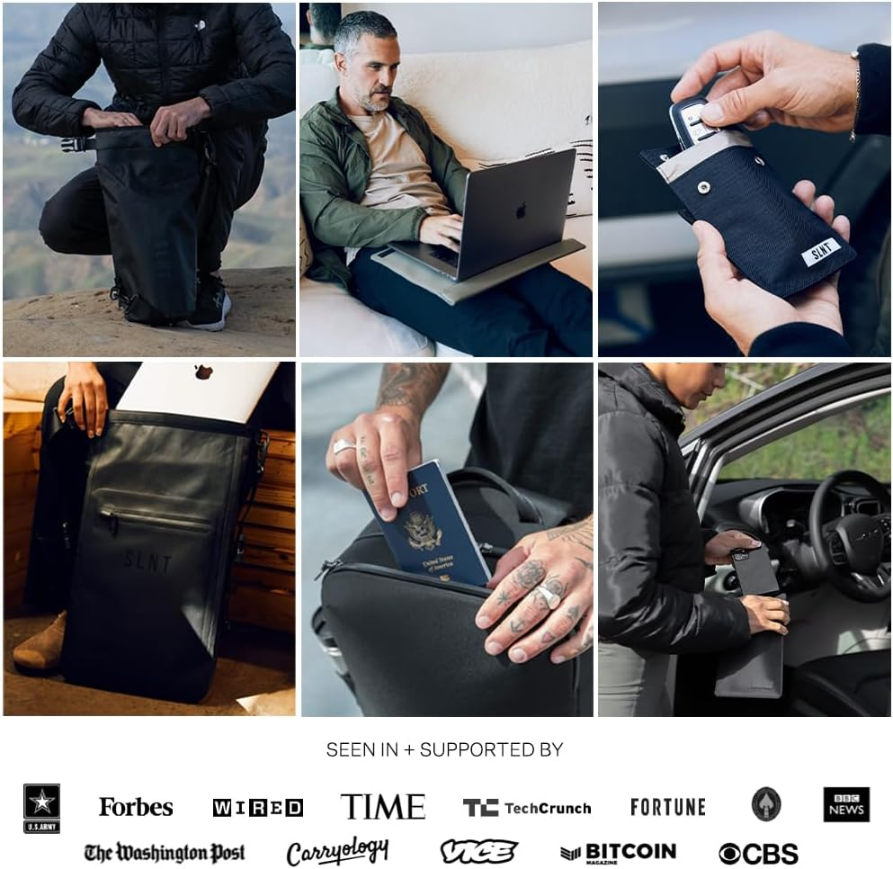 SLNT Leather RFID Blocking Passport Wallet - 4 Card Slots & Passport Slot, Clean, Sleek, Stylish, Minimal Design - for Travel, Prevents Hacking & Identity Theft (Simple Style, Black) image number 3