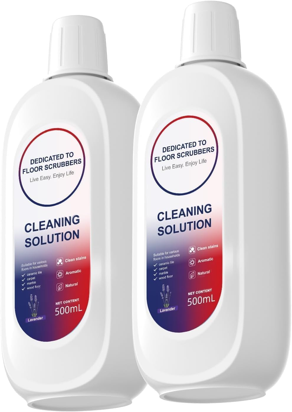 2 Bottle Lavender Floor Cleaning Solution Compatible with Tineco, Deep Cleans for Multiple Hard Floors, Suitable with All Robot Vacuums with Mopping and Cordless Wet/Dry Vacuum Mop Cleaner(1000Ml) image number 4