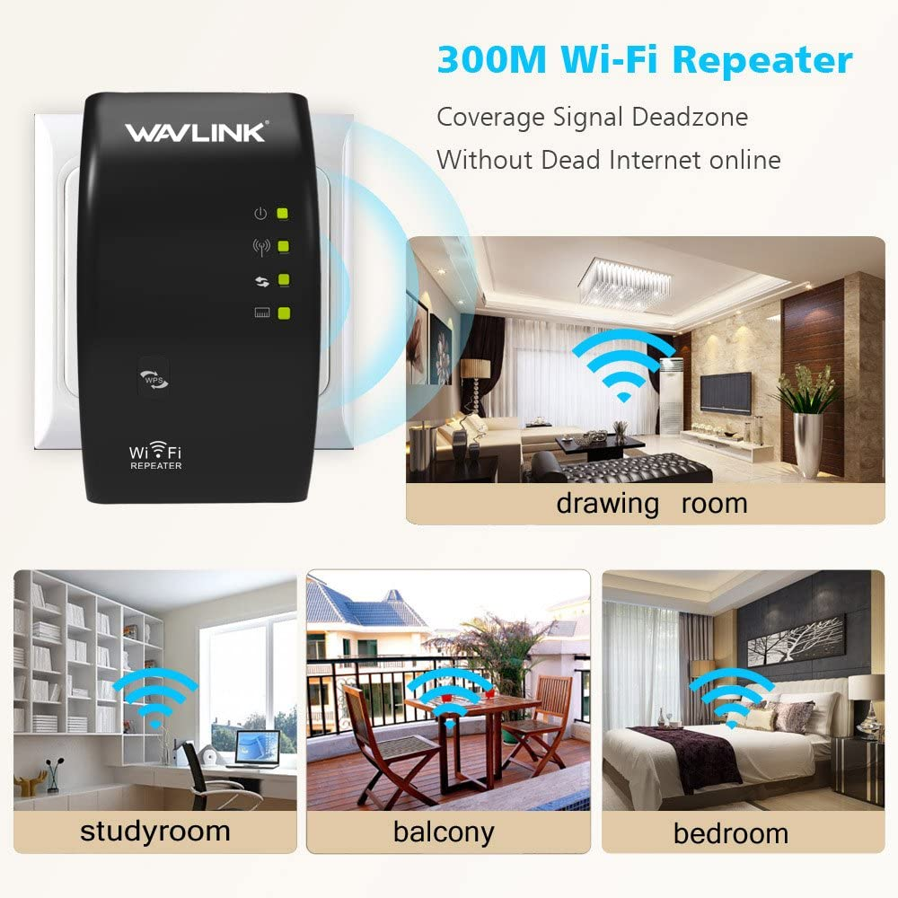 Wavlink Repeater Wi-Fi Range Extender - N300 Compact Wireless Access Point with Ethernet Port, 802.11N/B/G Network（Black） image number 3
