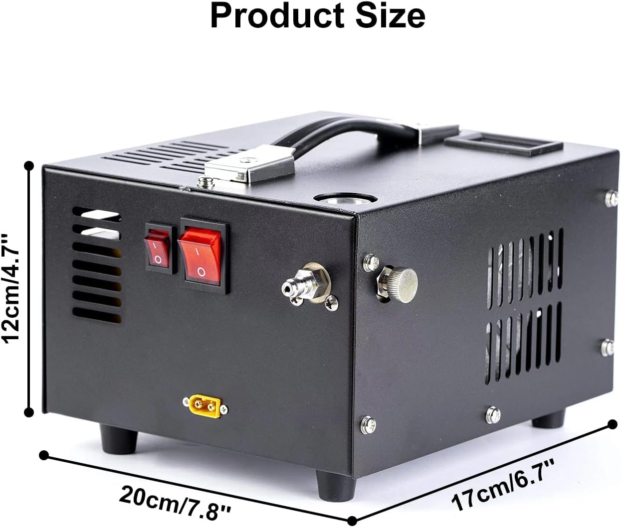 HOOMFIT Portable Pcp Air Compressor,4500Psi&30Mpa Pcp Compressor Pump,Oil- and Water-Cooling Free,Built-In Cooling Fan,Power by 110V /220V AC or 12V DC image number 4