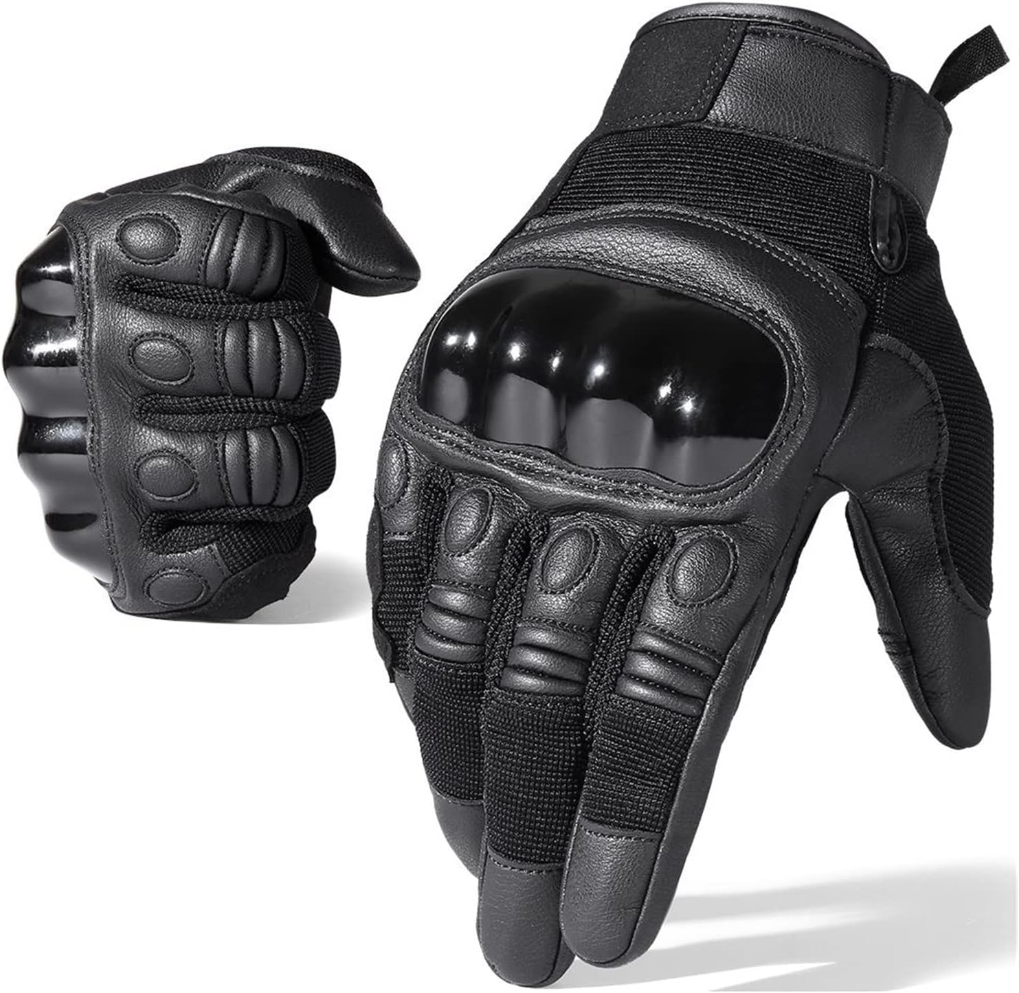KANGYEBAIHUODIAN Black Moto Motocross Glove Men Leather Motorcycle Full Finger Gloves Cycling Bike Bicycle Riding BMX Enduro Work Mittens Summer (Color : C58, Size : L) image number 3