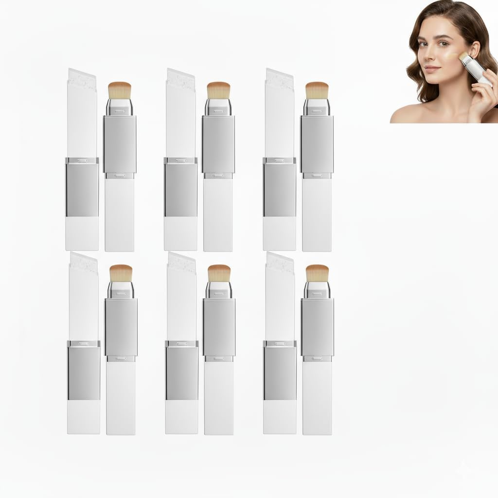 Color Changing Foundation Stick with Concealer, Full Coverage Dewy Finish Base Makeup Moisturizing, Natural White, White Foundation That Matches Skin Tone, Full Coverage for All Skin Types (2PCS)