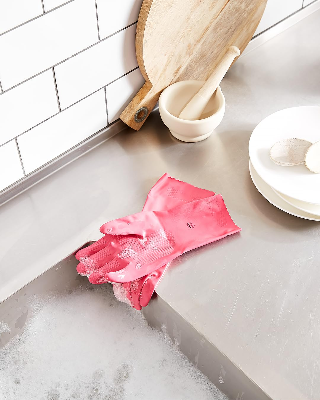 Vileda Ansell Smooth Silverlined Gloves Medium (Pack of 2) image number 5