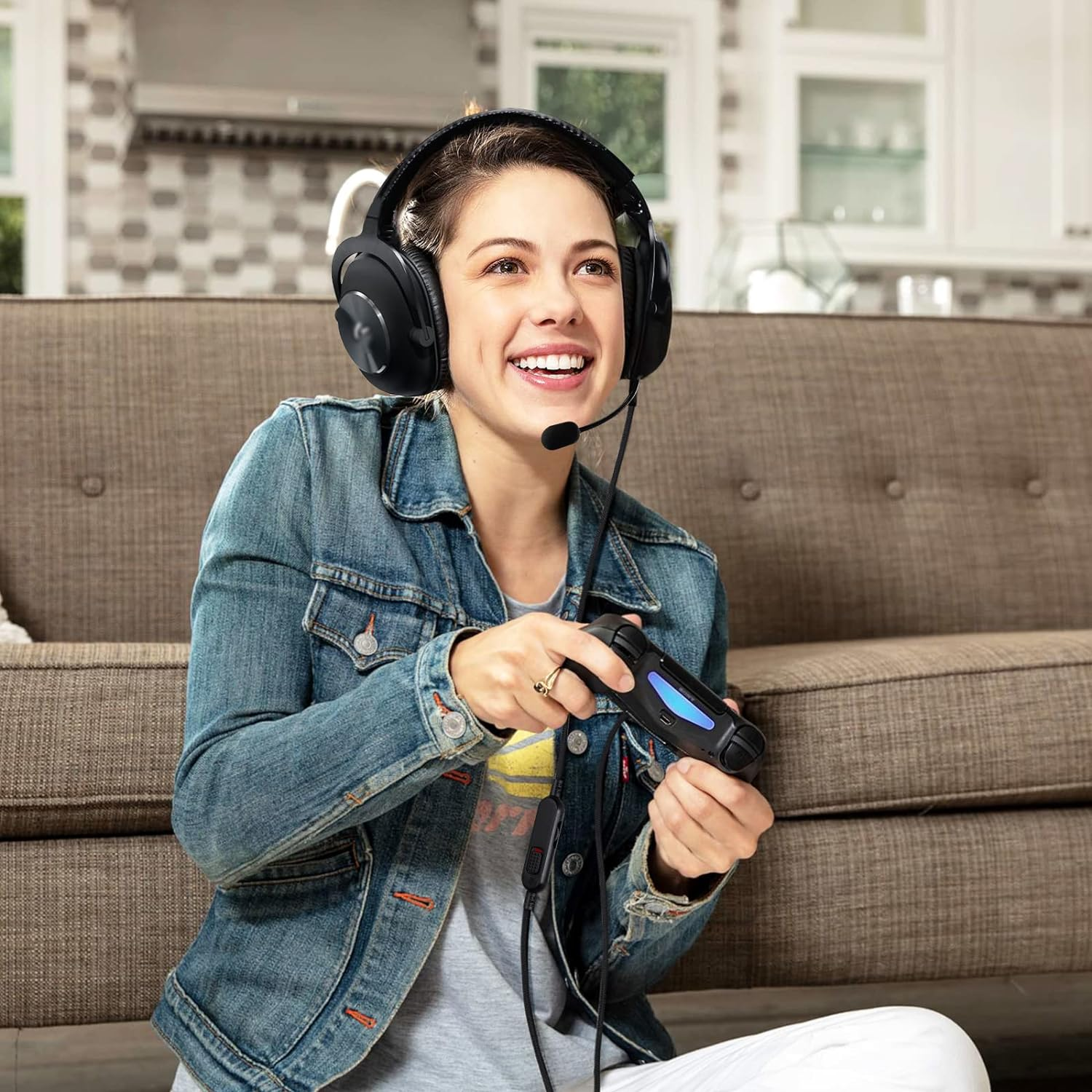 G Pro X Cord, Detachable Gaming Headset Cable Replacement for Logitech G Pro / G433 / G233, 3.5Mm(1/8") Nylon Braided Wire with Inline Mute Switch and Volume Controller, 6Ft Long image number 1