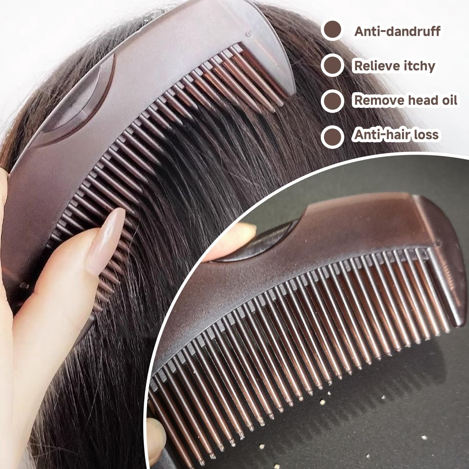 2 Pieces Fine Combs and 2 Pieces Wide Tooth Combs, Head Massage Combs, Scalp Tools, Hairdressing Salon Combs, Hair Styling Tools.
