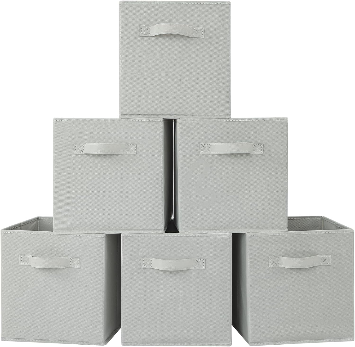 Stero Fabric Storage Bins 6 Pack Fun Colored Durable Storage Cubes with Handles Foldable Cube Baskets for Home, Kids Room, Closet and Toys Organization Purple