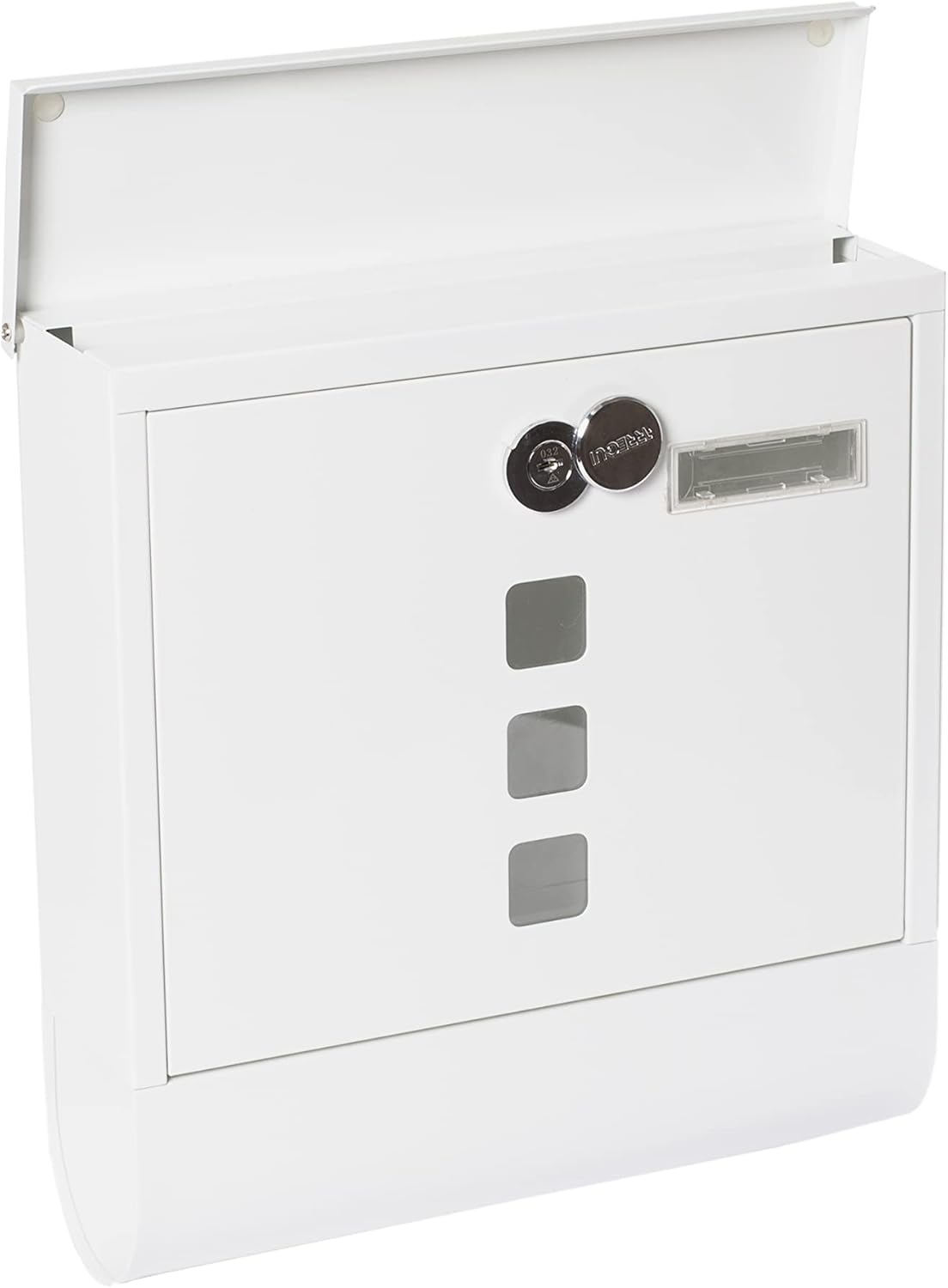 ARREGUI Chance E7001 Galvanised Steel Letter Box with Newspaper Holder, Post Box and Newspaper Box, Size M (DIN A4) Wall-Mounted Letter Box with Newspaper Compartment, Name Plate, White image number 2