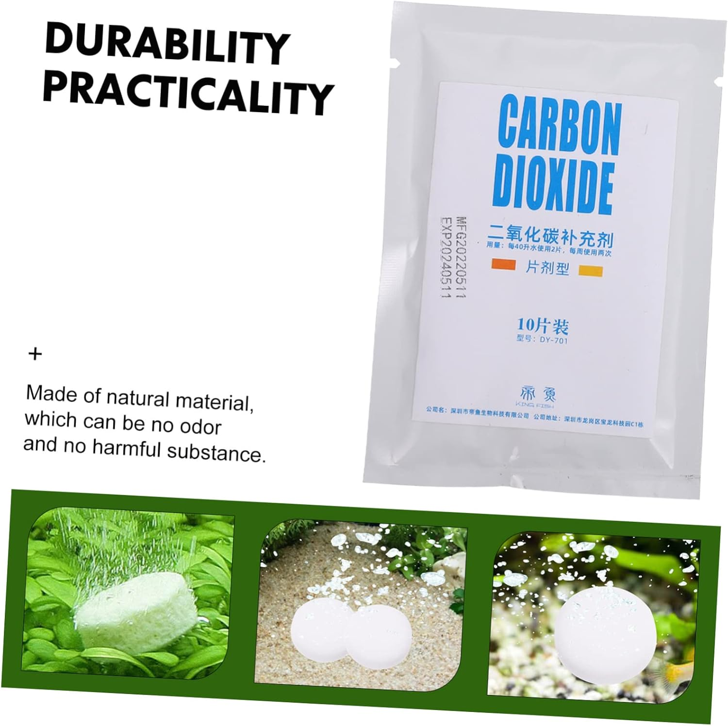 Housoutil 2 Aquarium Plant Fertilizer Tablets Natural Material CO2 Supplement for Fish Tank Water Grass No Odor Aquarium Accessory Supplies image number 5