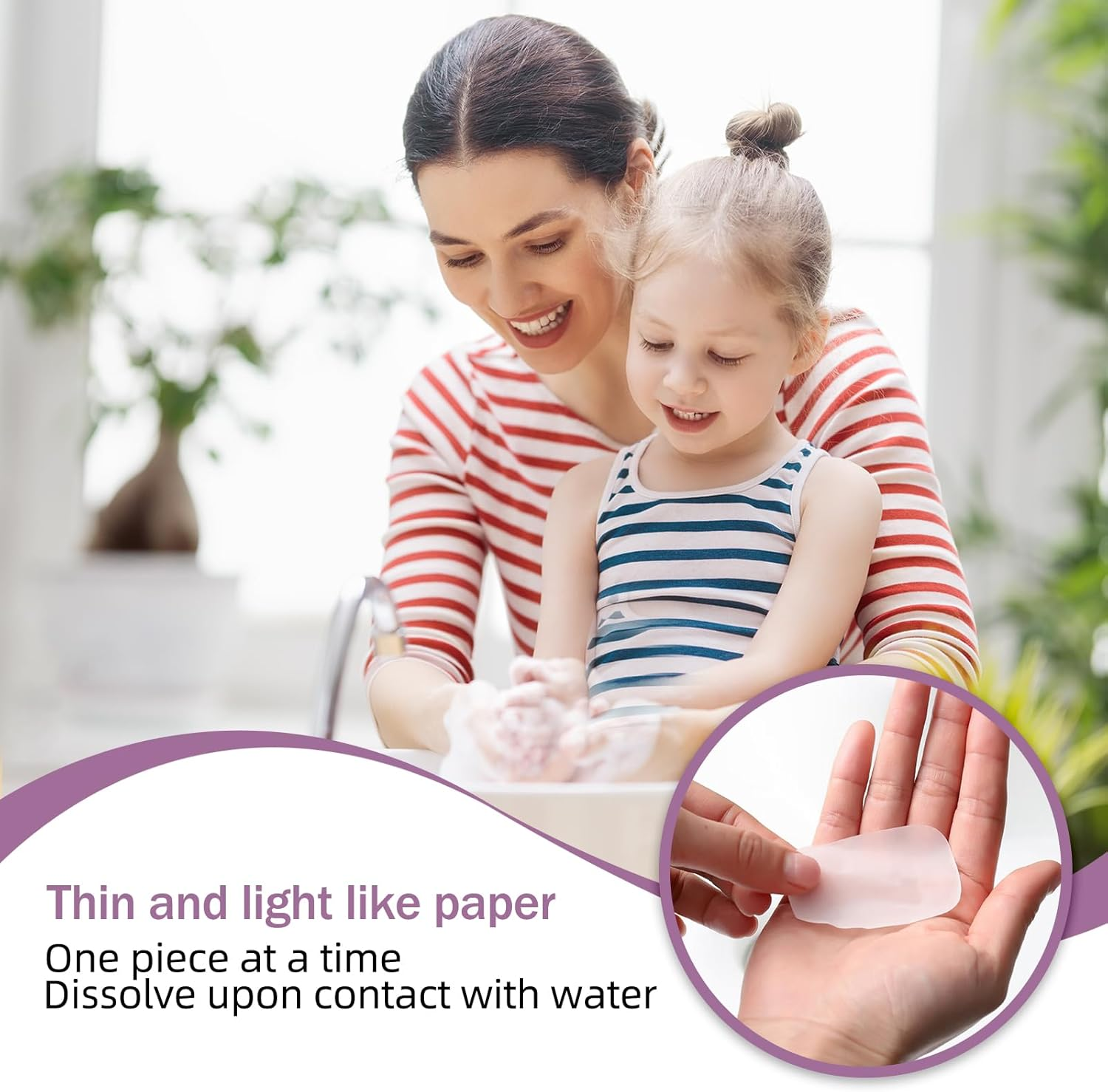 150 Pieces Mini Travel Paper, Soap Sheets, Travel, Paper Soap, Soap Paper, Portable Soap with Plastic Box, for on the Go, Travel, Camp, Outdoor, Hiking, Small and Easy to Carry image number 5