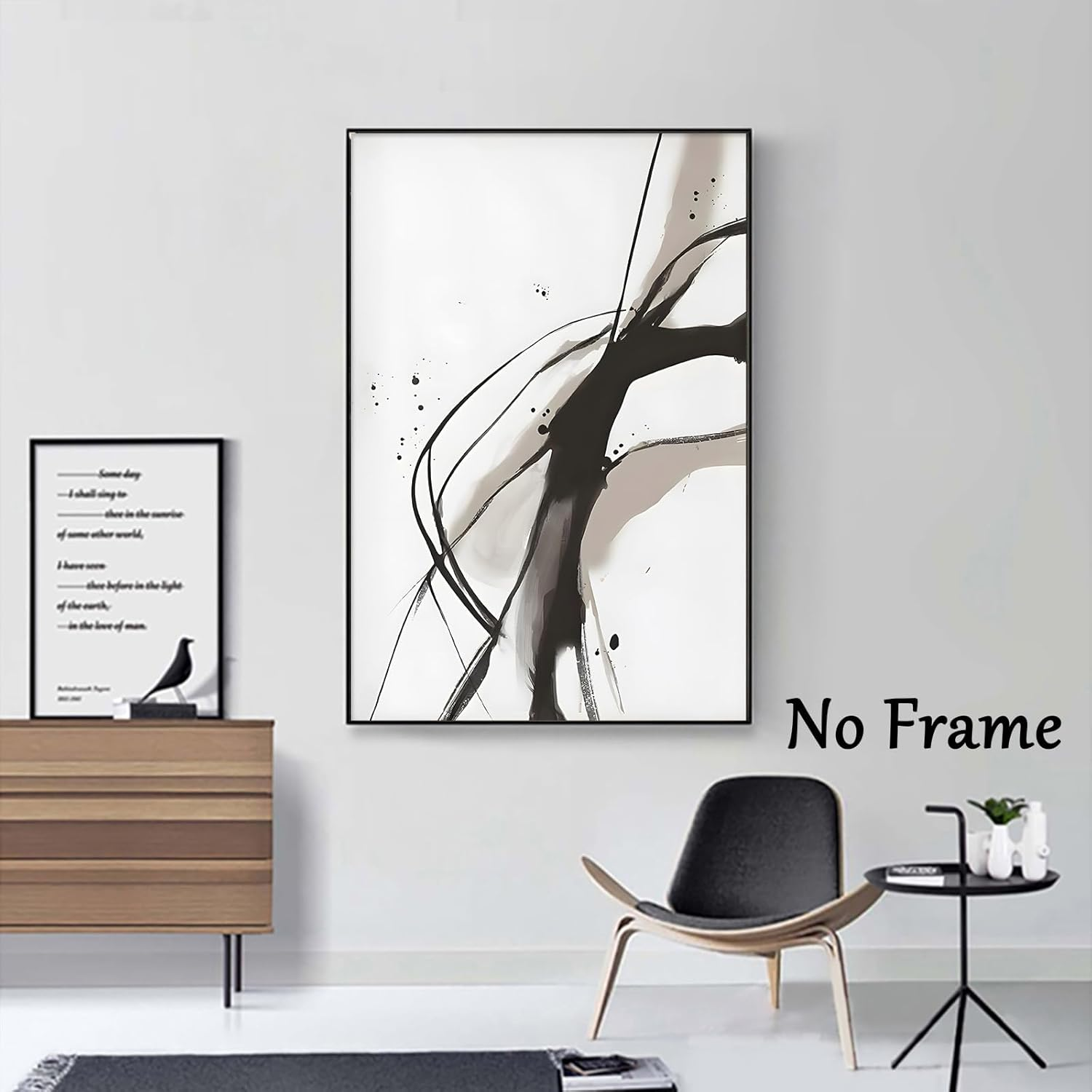 Black and Beige Abstract Canvas Wall Art - Neutral Abstract Prints - Minimalist Painting - Line Art Posters - Brown Black and Beige Picture - Neutral Artwork for Walls - 16X24Inchx3 No Frame image number 6