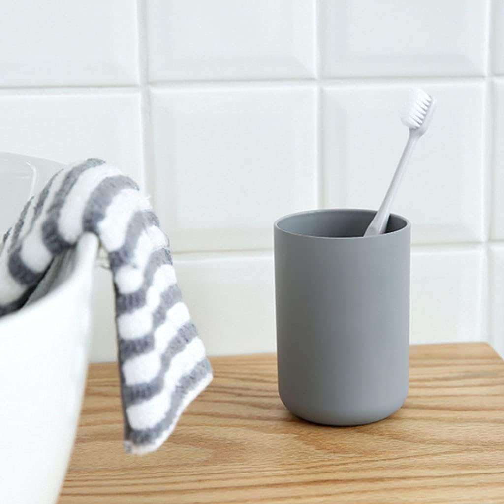 Unbreakable Material Mouthwash Cup Brushing Mugs Toothbrush Cups Rinse Mugs Home Bathrooms Cups for Toothbrush Cup, Gray (Grey, 10.3 * 7.2Cm) image number 1