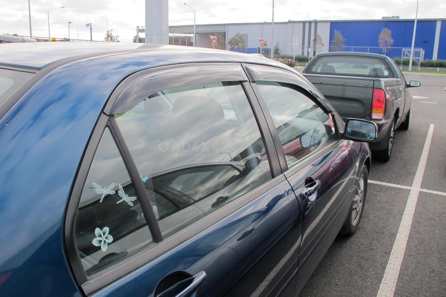 OAD4X4 Weathershields Compatible with Mitsubishi Lancer Sedan 2003-2007, Weather Shields Window Visors Wind Deflectors Sun Rain Guard 4PCS Set