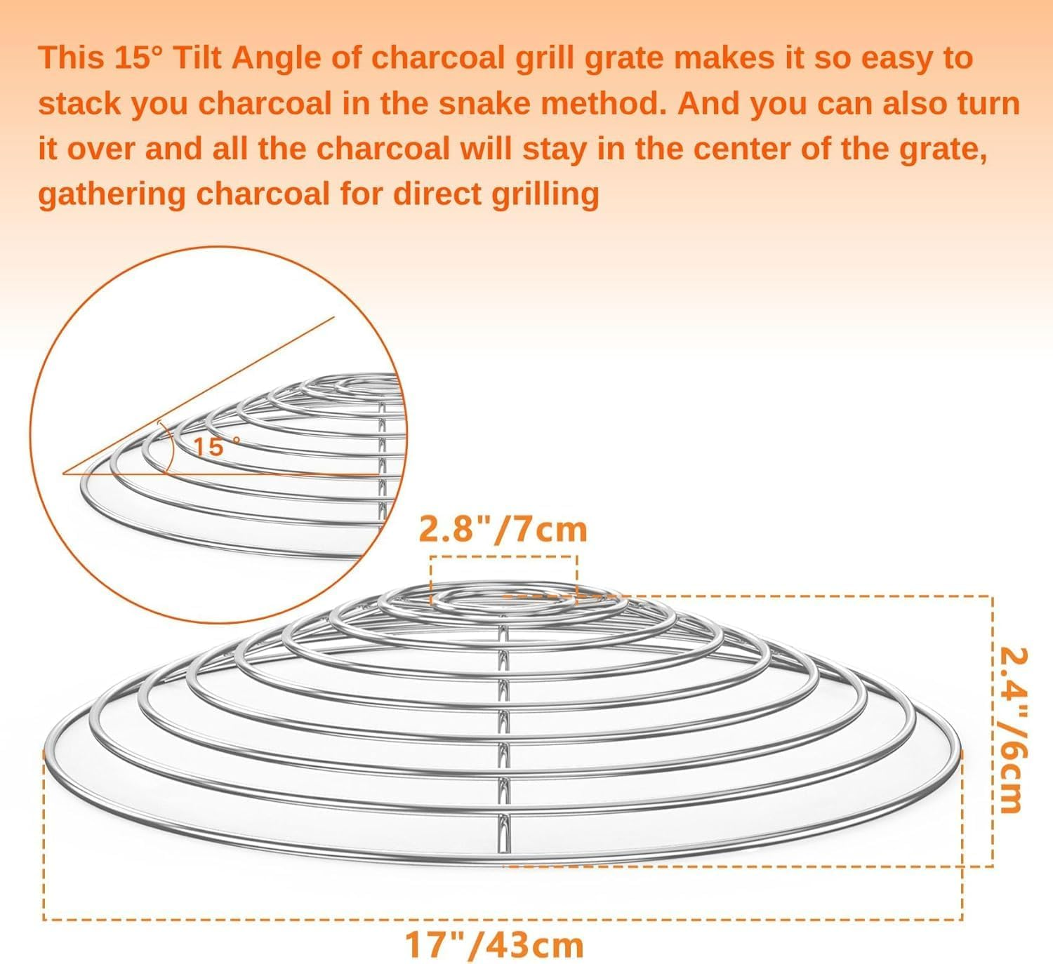 Onlyfire Charcoal Holder, Upgrade Fire Grate for Weber 22" Kettle Grills, Fire Starter image number 2
