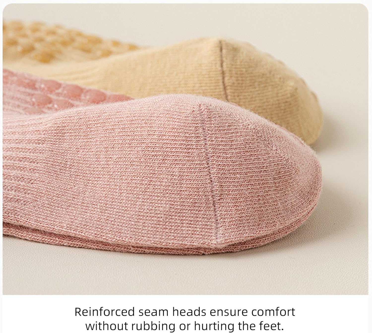 Pilates Grip Socks for Women - Non-Slip Yoga Workout Crew Socks for Gym Dance Training Barre Fitness image number 2