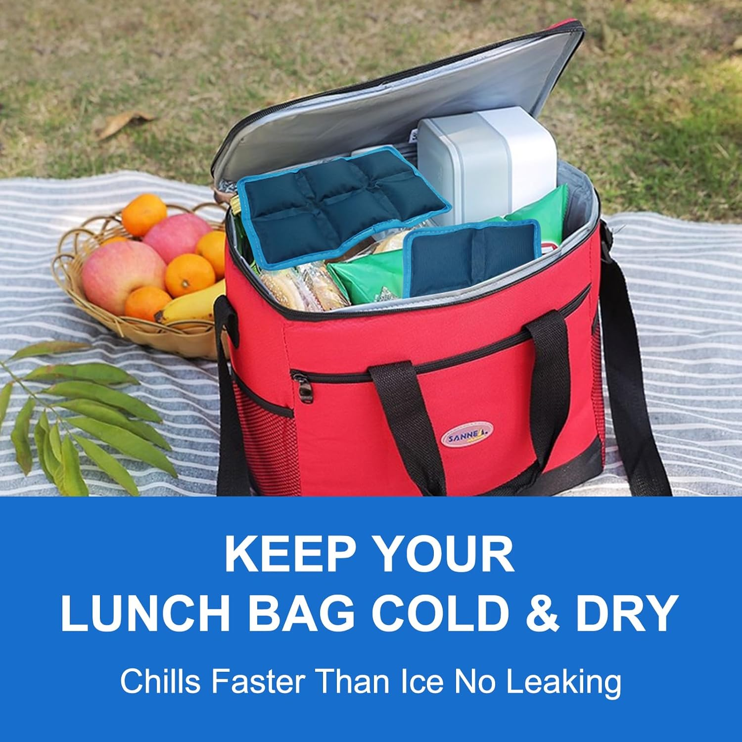 Flexible Ice Packs for Lunch Boxes, Reusable Long Lasting Cold Packs for Kids Lunch Bags & Coolers, Slim Soft Gel Ice Pack 4 Pcs for Food Preservation，Cooler for Picnic, School, Sports & Camping image number 5