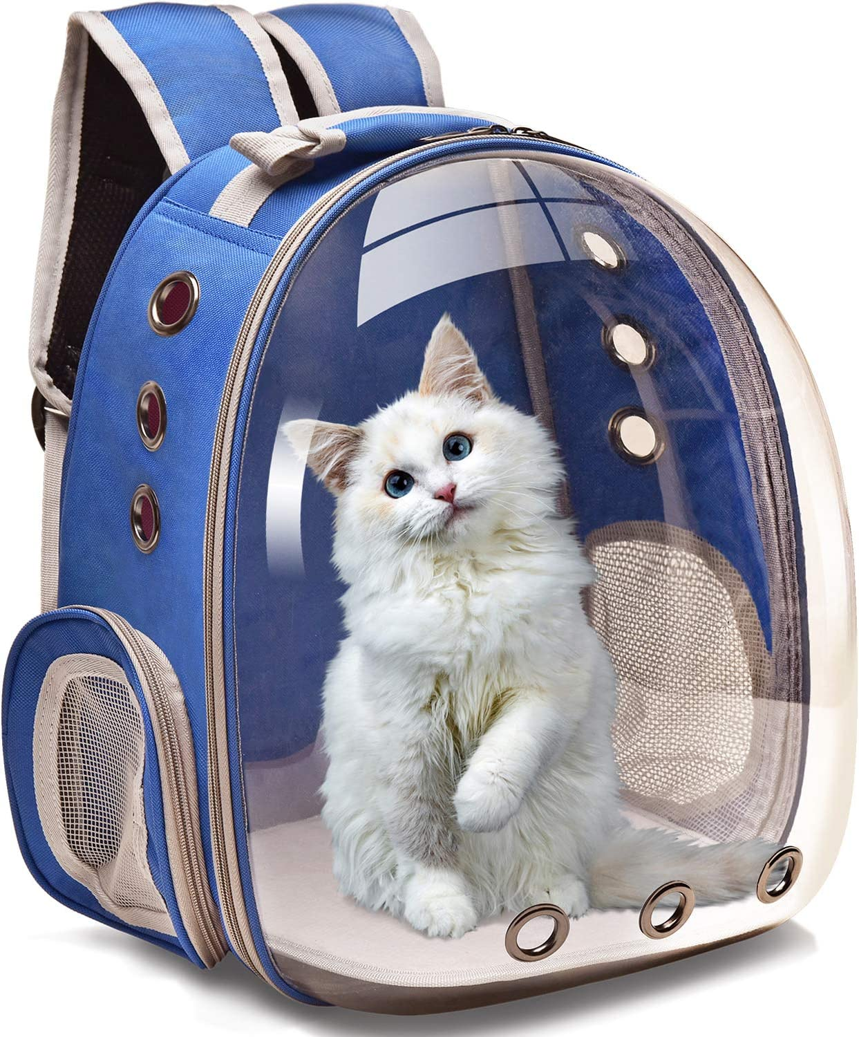 Henkelion Cat Backpack Carrier Bubble Carrying Bag, Small Dog Backpack Carrier for Small Medium Dogs Cats, Space Capsule Pet Carrier Dog Hiking Backpack, Airline Approved Travel Carrier - Grey
