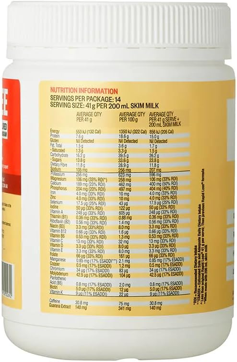 Rapid Loss Banana Protein Shake Mix 740G, VLCD Weight Loss Gluten Free Meal Replacement Shakes, Low Calorie, Low Carb, Low Sugar image number 4