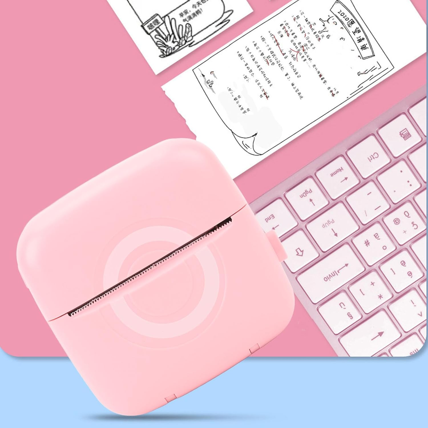 Pocket Thermal Printer, Portable Bluetooth Wireless Label Printer with APP (For Ios & Android) for Notes Journal Memo Photo Study for Kids Students (Pink) image number 6