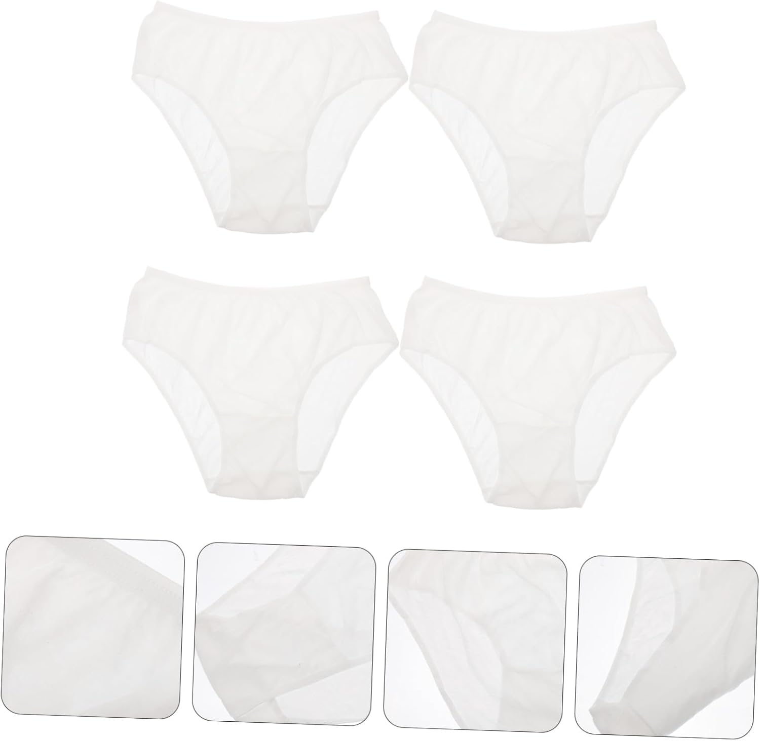 Abaodam 4Pcs Disposable Maternity Underwear XXL Breathable Supple Postpartum Pants for Pregnant Women Travel Menstrual Use White
