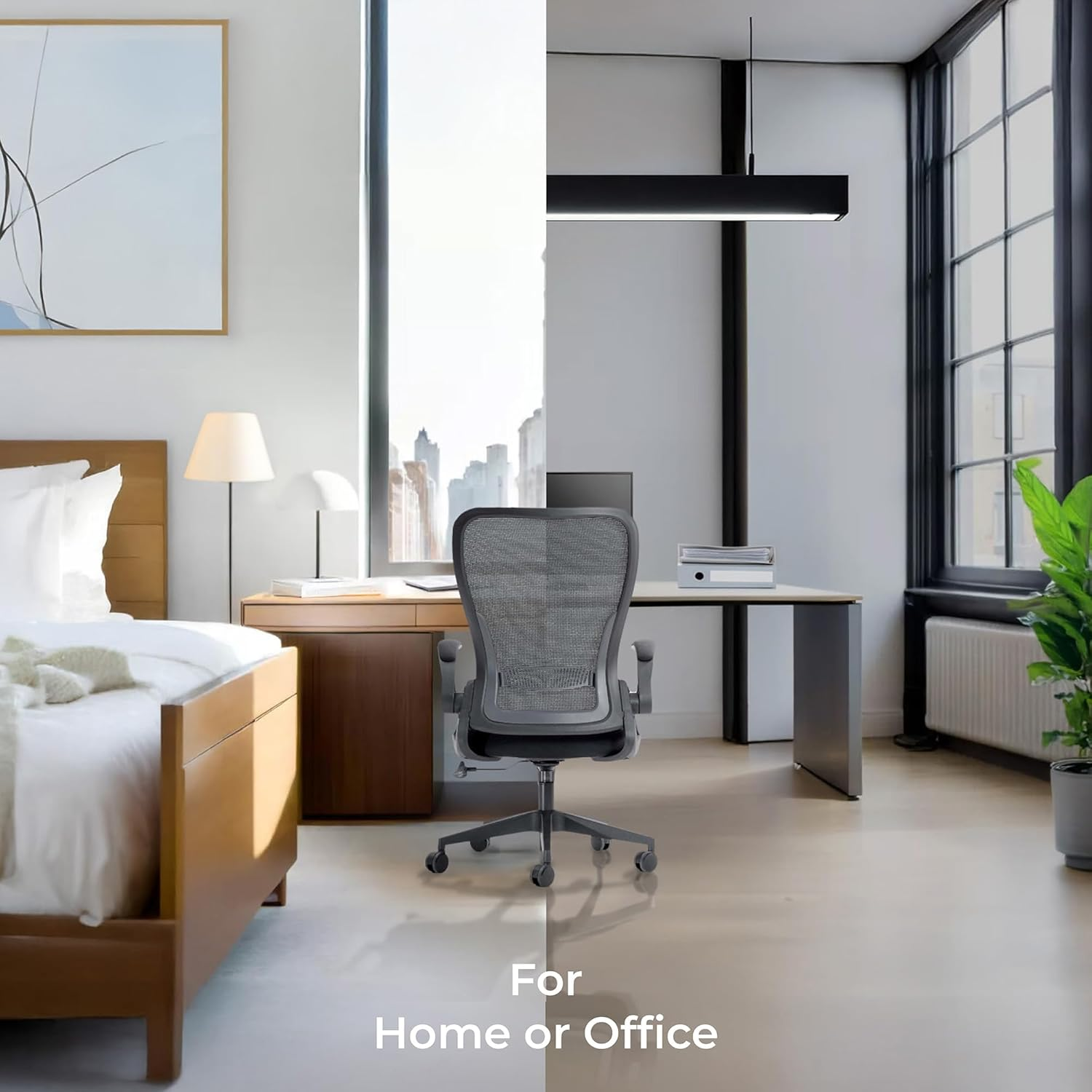 Tervo Model U | Folding Office Chair for Small Spaces | Gaming Chair for Adults & Kids | Ergonomic Mesh Computer Chair for Bedroom | Foldable Desk Chair for Home Work | (Midnight Black)