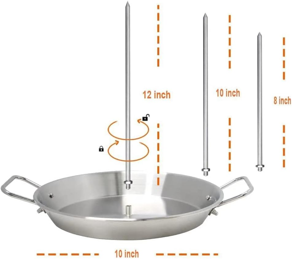 Stainless Steel Pastor Gyro Plate Set &ndash; 20/25/30 Cm Removable Skewer Stand for Shawarma, Tacos Al Pastor, Chicken, Kebab & BBQ &ndash; Oven & Grill Safe Meat Stacker image number 4