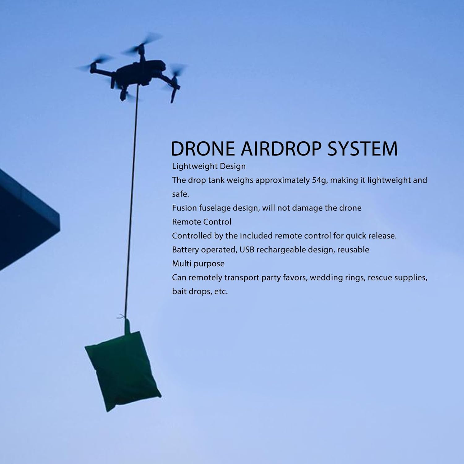 Zopsc RC Drone Airdrop Device for Mavic Mini Mini SE Mini 2, USB Rechargeable Drone Payload Release System