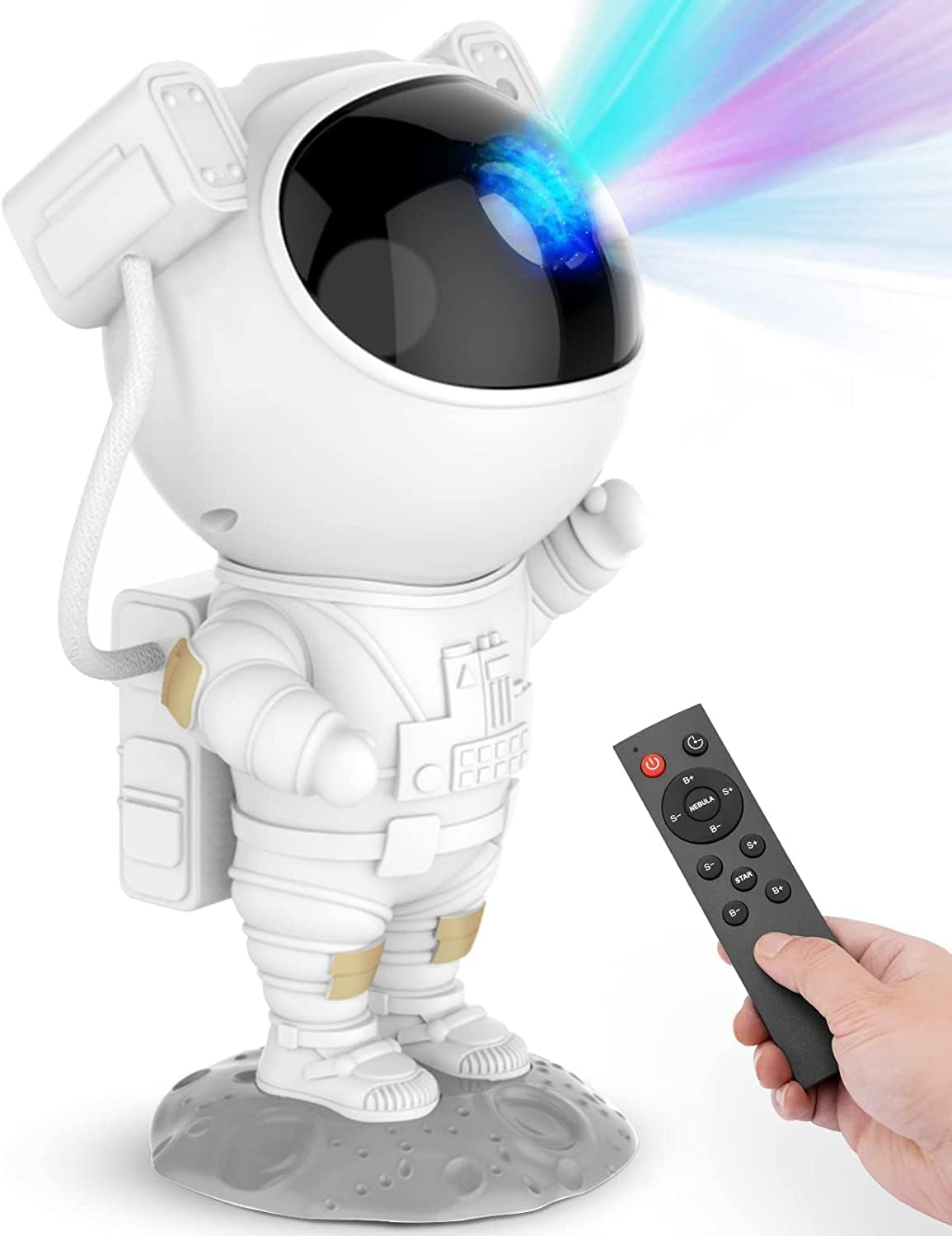 Mooyran Astronaut Galaxy Star Projector Night Light - Astronaut Space Projector LED Lamp with Timer and Remote, Starry Nebula Ceiling Projection, Aesthetic Room Decor for Gaming Room, Home Theater image number 1