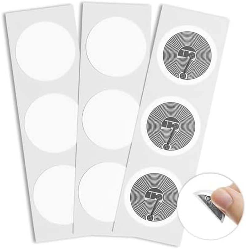 12 X NTAG215 NFC Stickers NFC Tags Rewritable NFC 215 Tag White with NFC Chip 25Mm (1 Inch) Round, Compatible with Tagmo and All NFC Enabled Devices