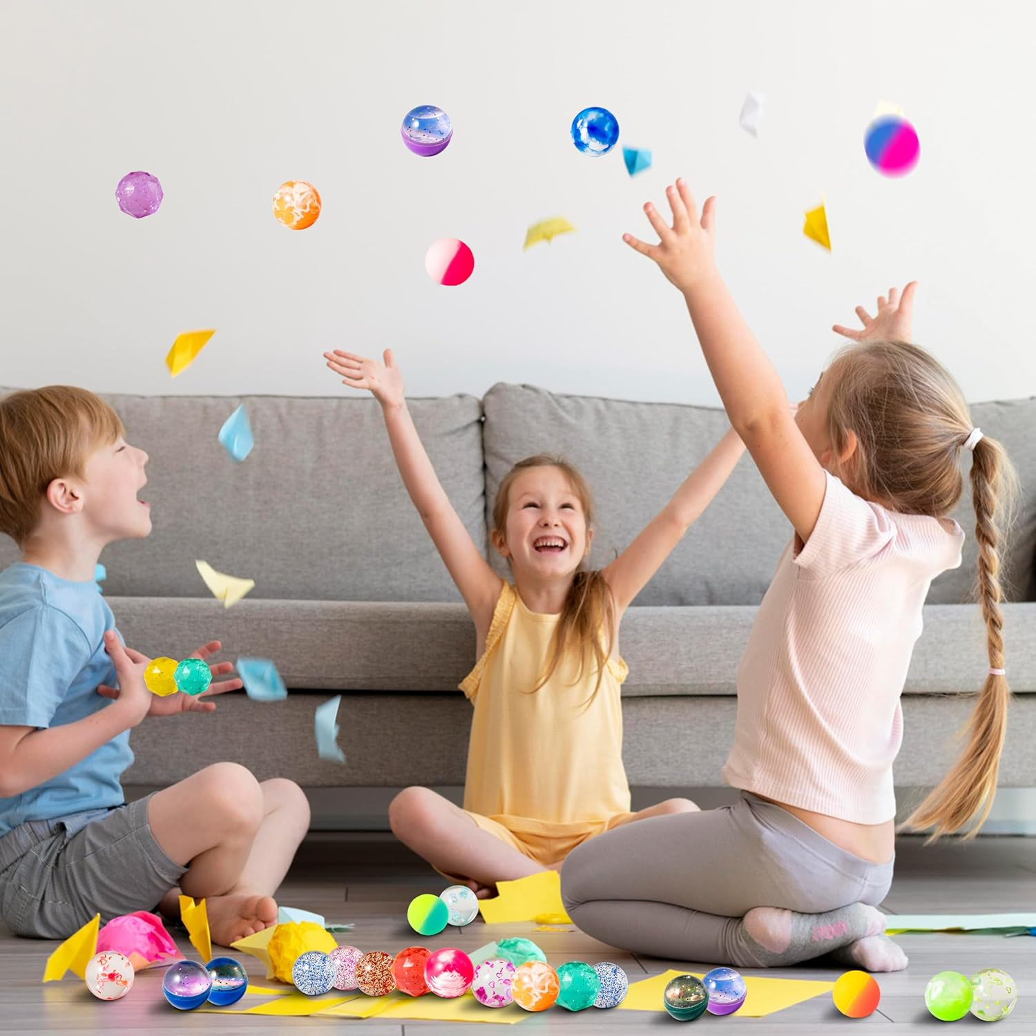 JOYIN 24 PCS Bouncy Balls, 6 Styles 32Mm Assorted Bouncy Balls Bulk with Storage Bag, High Bouncing Toys for Kids Party Favors Birthdays Gifts Goodie Bags Stuffers image number 3