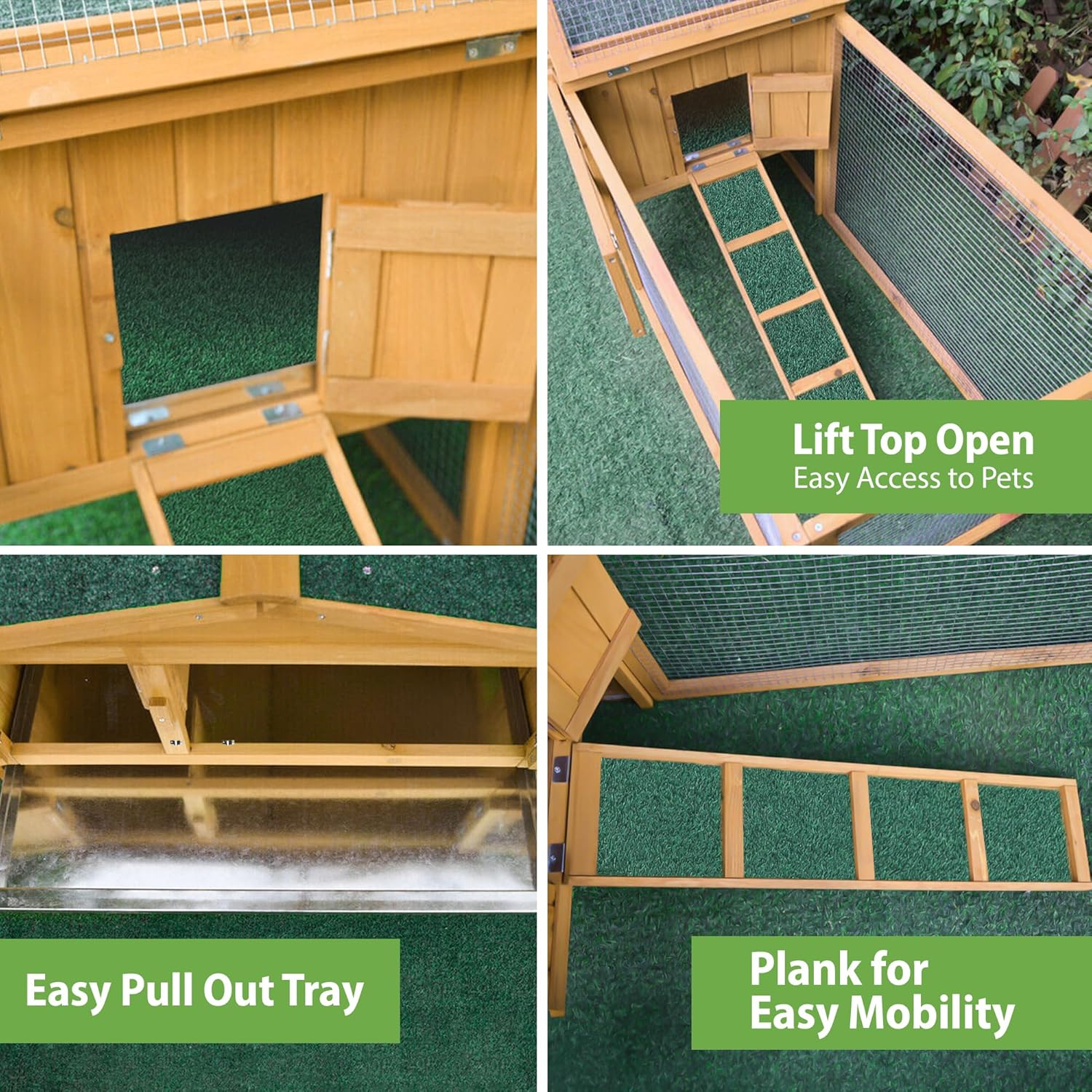 Topet Chicken Coop Rabbit Hutch Large Wooden Pet House Run Cage Outdoor Farm Animals Pet Habitat (Pt-Hutch-Kht-528)