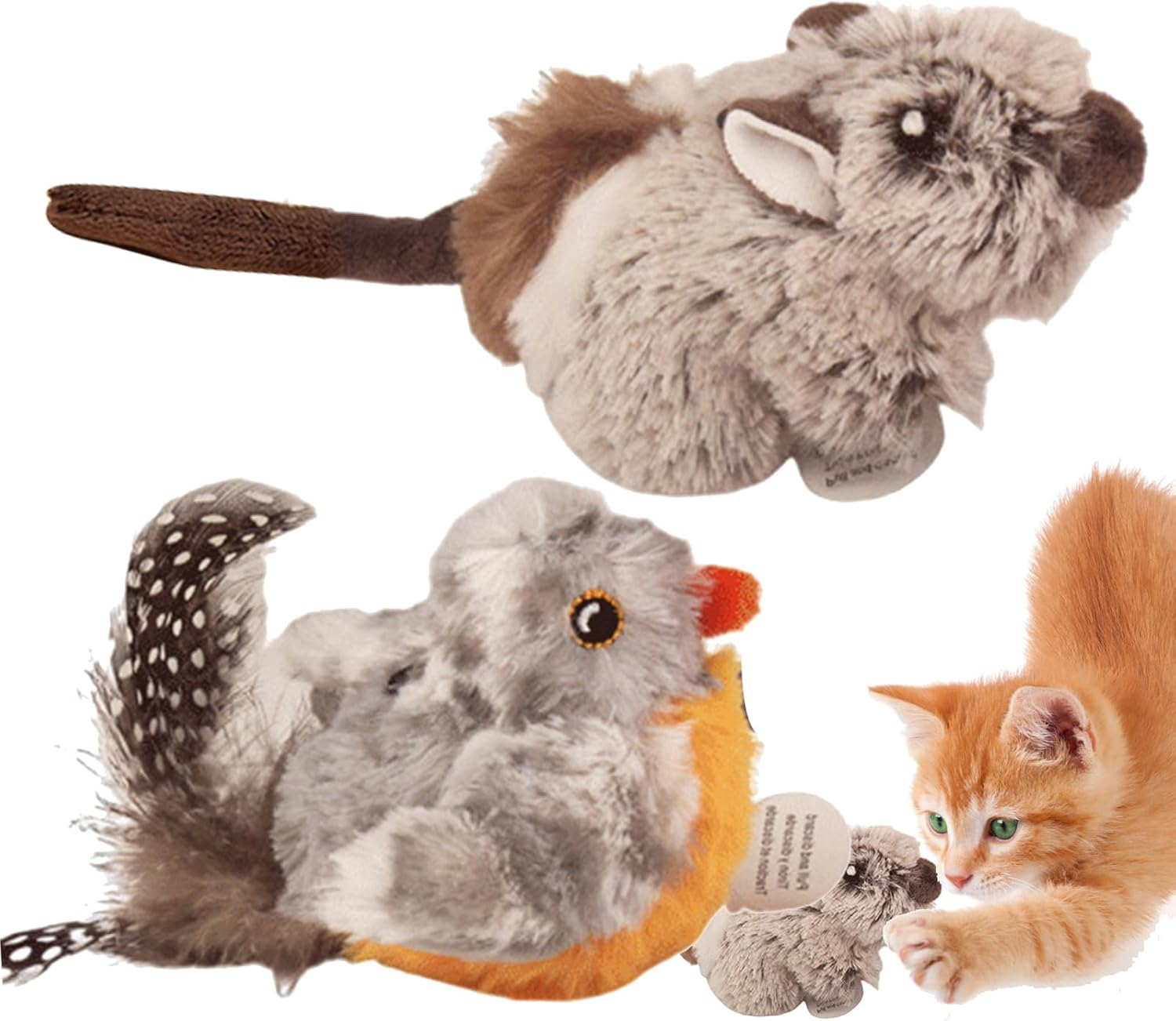 Cat Toys for Bored Indoor - Indoor Cat Toys Interactive - Plush Animal Activity Realistic Play Exercise Jumping Mental Stimulation for Feline Fun and Energy Boosting image number 4