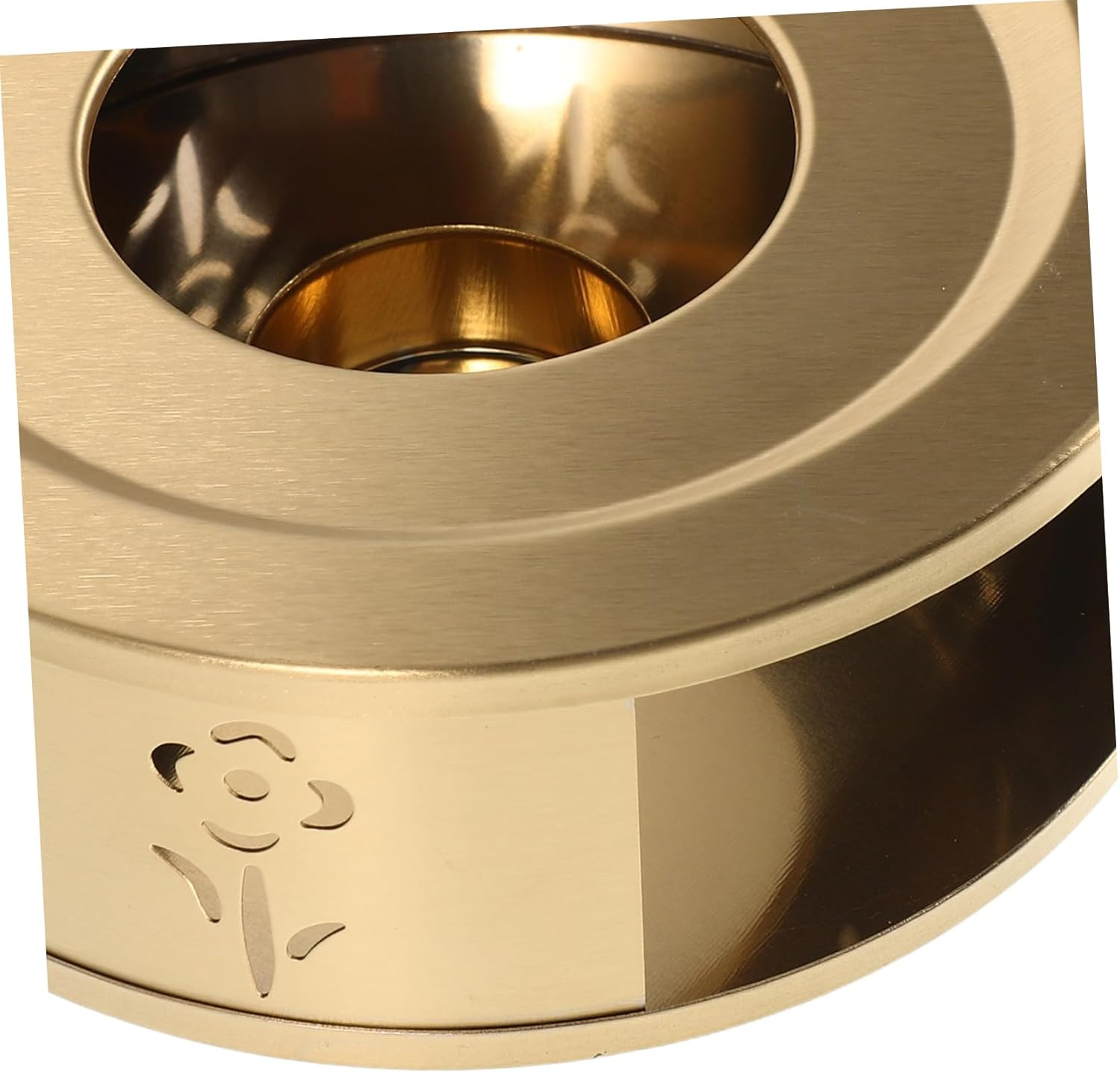 FUNOMOCYA Tea Kettle Warmer: Hollow Flower Teapot Warmer Stand Tealight Holder Stainless Steel Teapot Heater for Heating Coffee Espresso Milk Tea