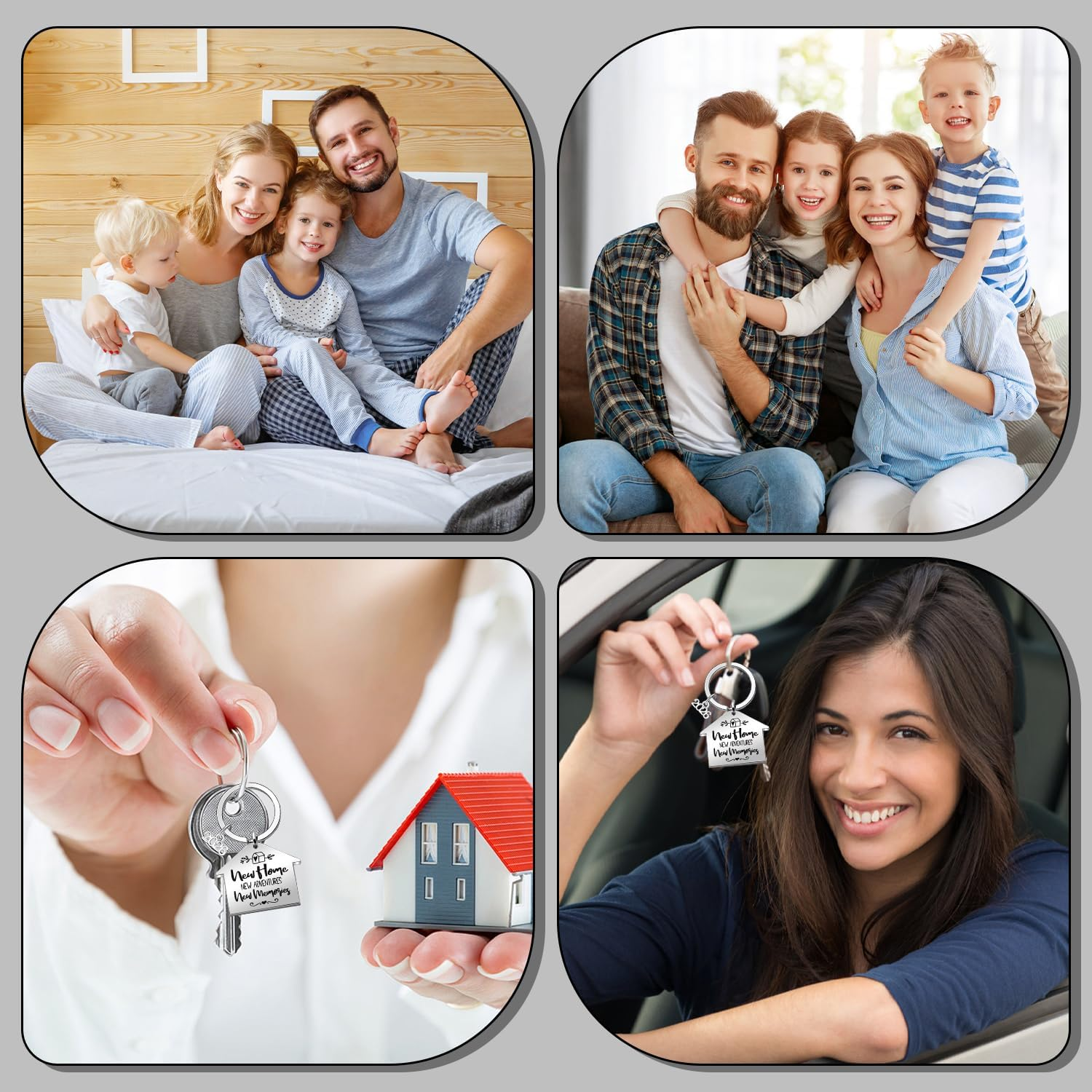 2 Pcs Housewarming New Home Gifts, Funcyboo New Home Keychain Housewarming Key Chain for Sweet Home Owner Wife Husband Present Lover image number 4