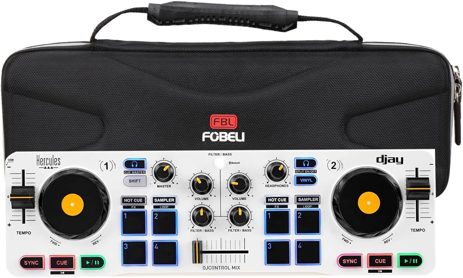 FBLFOBELI EVA Hard Storage Traveling Carry Case Compatible with Hercules Djcontrol Starlight Pocket USB DJ Controller, Shockproof Protective Carrying Bag (Case Only) image number 6