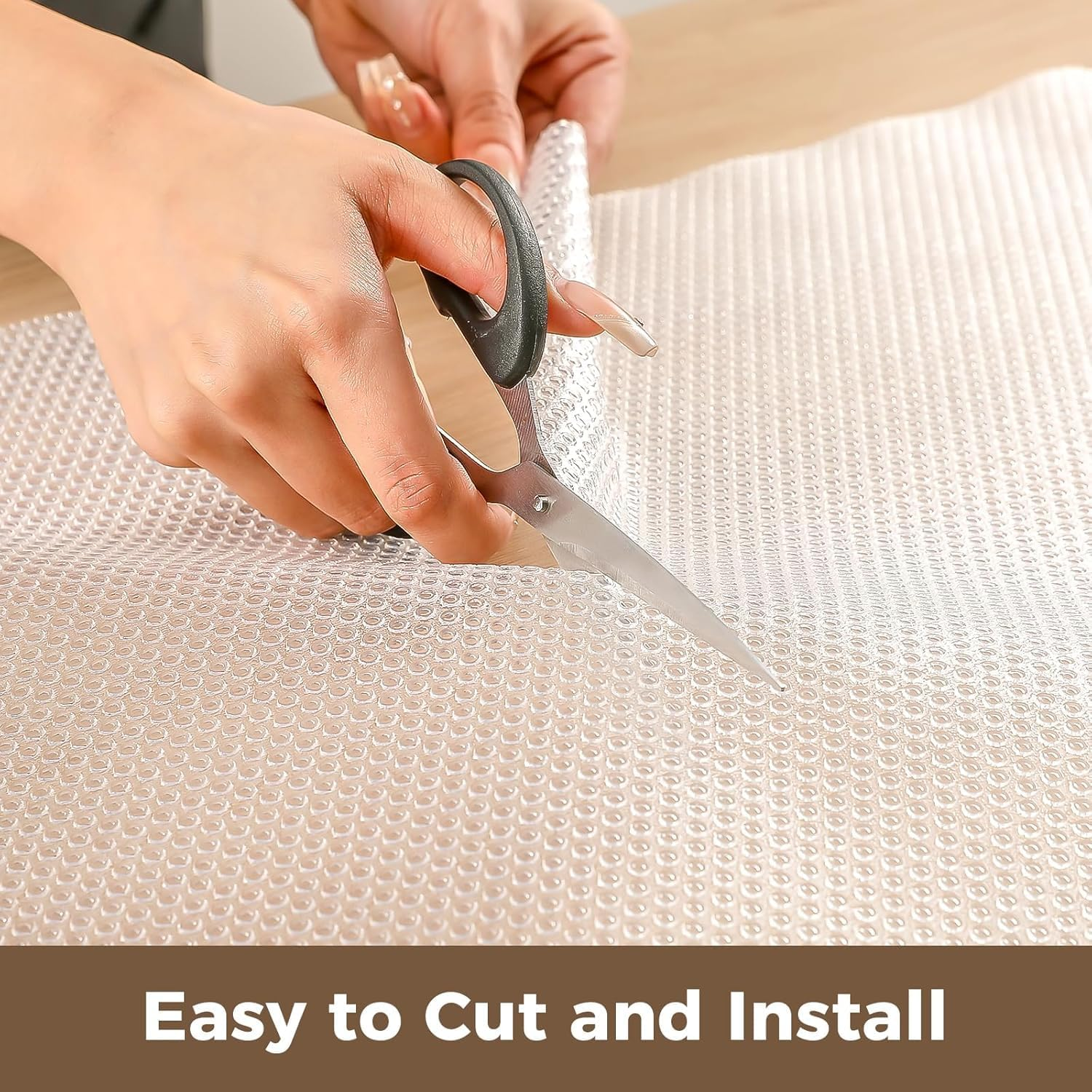 2 Pack Clear Drawer Liners Non Slip 60Cm X 500Cm - Waterproof Kitchen Shelf Liner, Transparent Cabinet & Cupboard Liner for Fridge, Pantry, Countertop - Easy Cut, Washable, Odor-Free image number 2