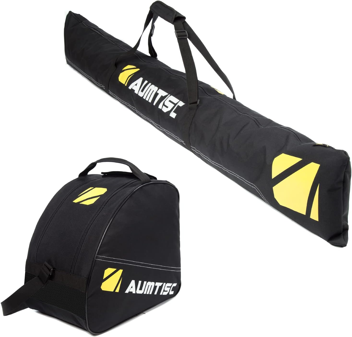 AUMTISC Ski Bag and Boot Bag Combo, Padded Ski Bags for Air Travel Flying, Adjustable Length for Skis up to 200 Cm and Boots up to Size 13