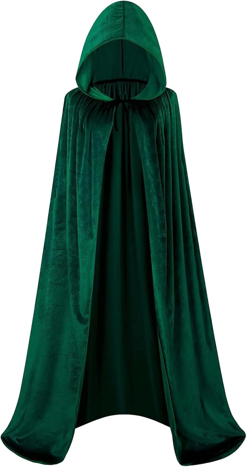 Halloween Vampire Cloak,Reverse Medieval Hooded Cloak Cape with Collar Reversible Cape Magician Costume Fancy Dress Outfit