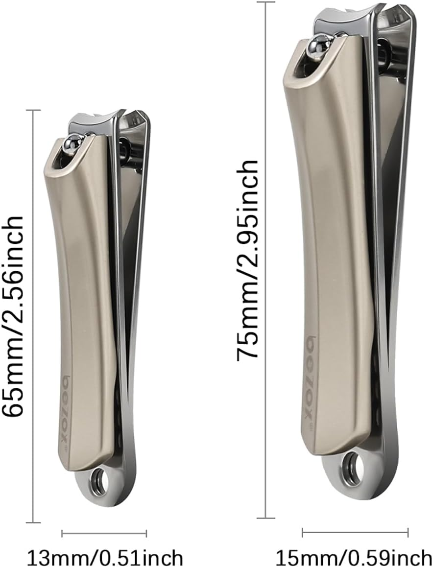 BEZOX Set of 2 Nail Clippers for Fingernail & Toenail - Nail Clipper Fingernail Clippers (Dermatologist Developed) Suitable for All Nail Types image number 2