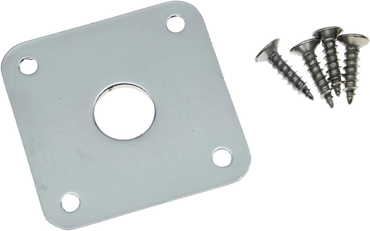 Dopro Chrome Flat Bottom Metal Jack Plate Flat Base Square Jackplate for Gibson LP Les Paul - Gold image number 3