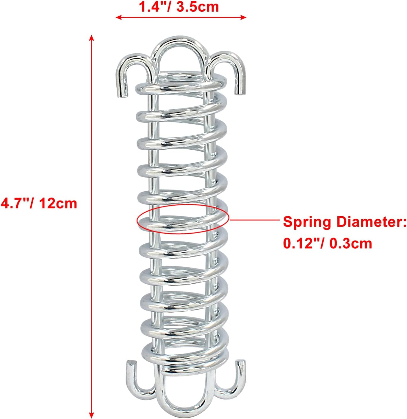 Hordion 10PCS Tent Spring Buckle Stainless Steel Rope Tensioner, Windproof Awning Fixed Hook Buckle for Outdoor Camping Dog Training Swing, ZC2404162724 image number 4