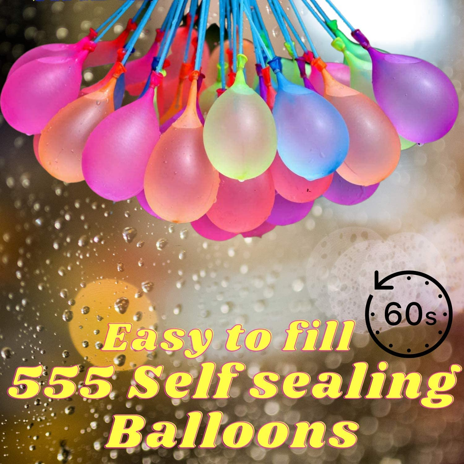 SHOPPY Water Balloons (Pack of 555), Self-Sealing Bunch of Water Balloons Pack-Rapid Filling in Just 60 Sec, Assorted Colors, Bio-Degradable, Scent Free, Outdoor Fun for Kids and Adults image number 5