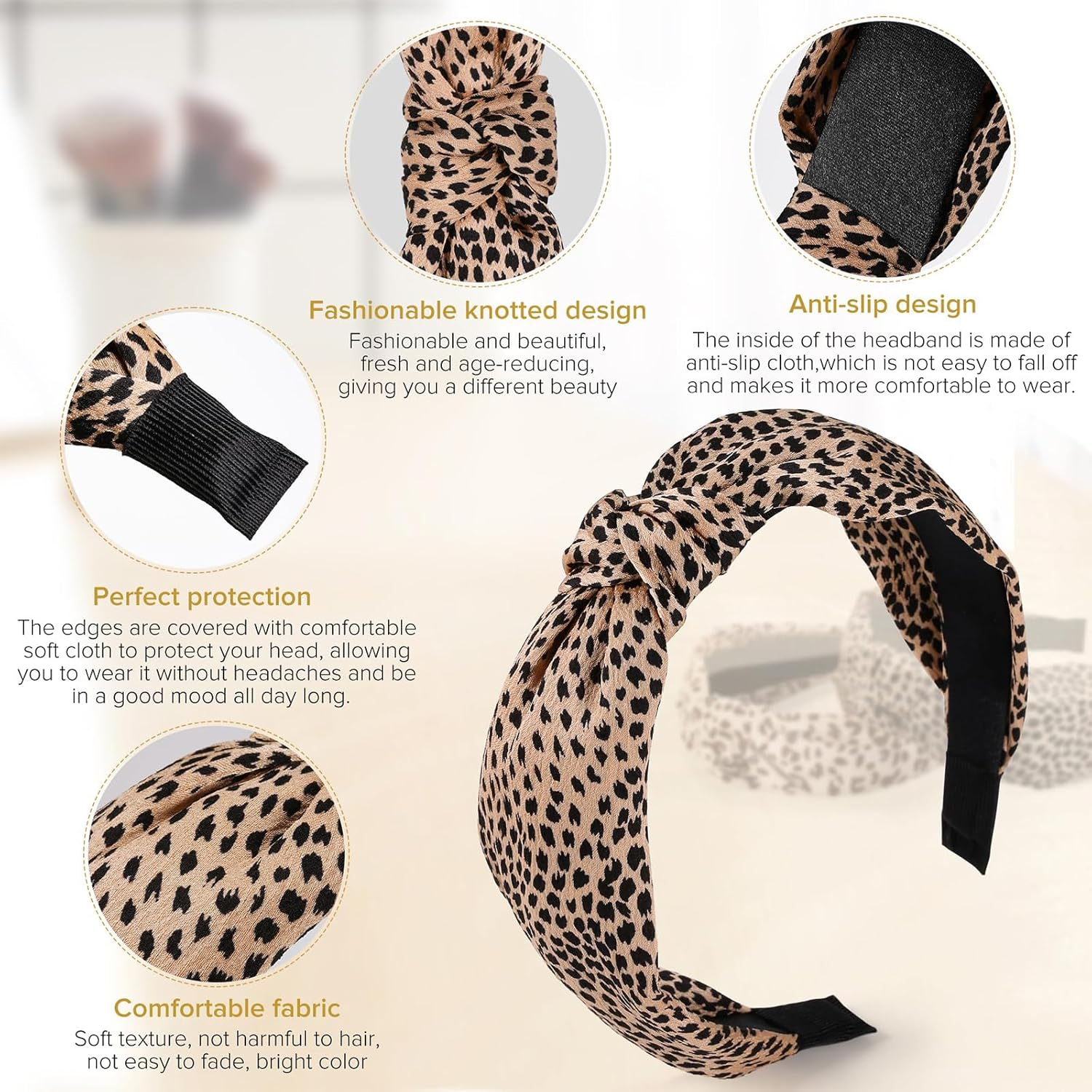 TELAIN Women'S Headbands with Central Knot, Set of 5, Soft and Comfortable Material, Versatile Design for Any Occasion, Great Women