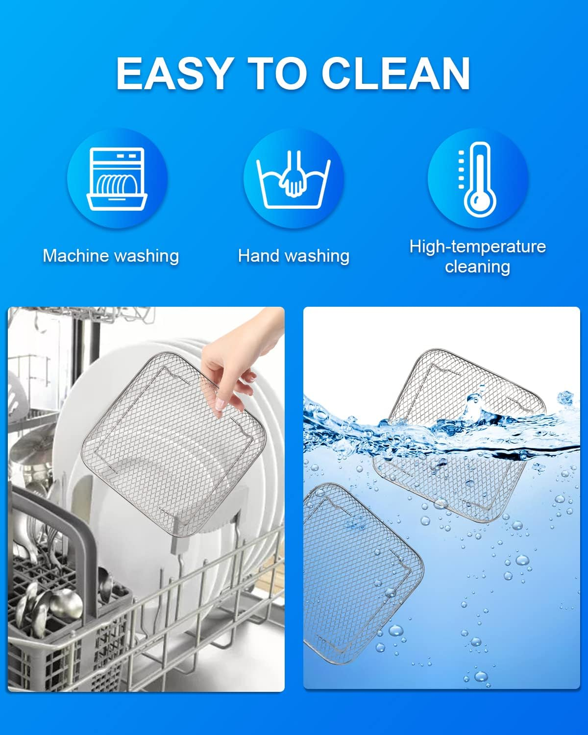 Air Fryer Rack for Instant Vortex COSORI NUWAVE Air Fryer Oven- 304 Stainless Steel Three Stackable Dehydrator Rack Toast Rack Stand Accessories image number 3