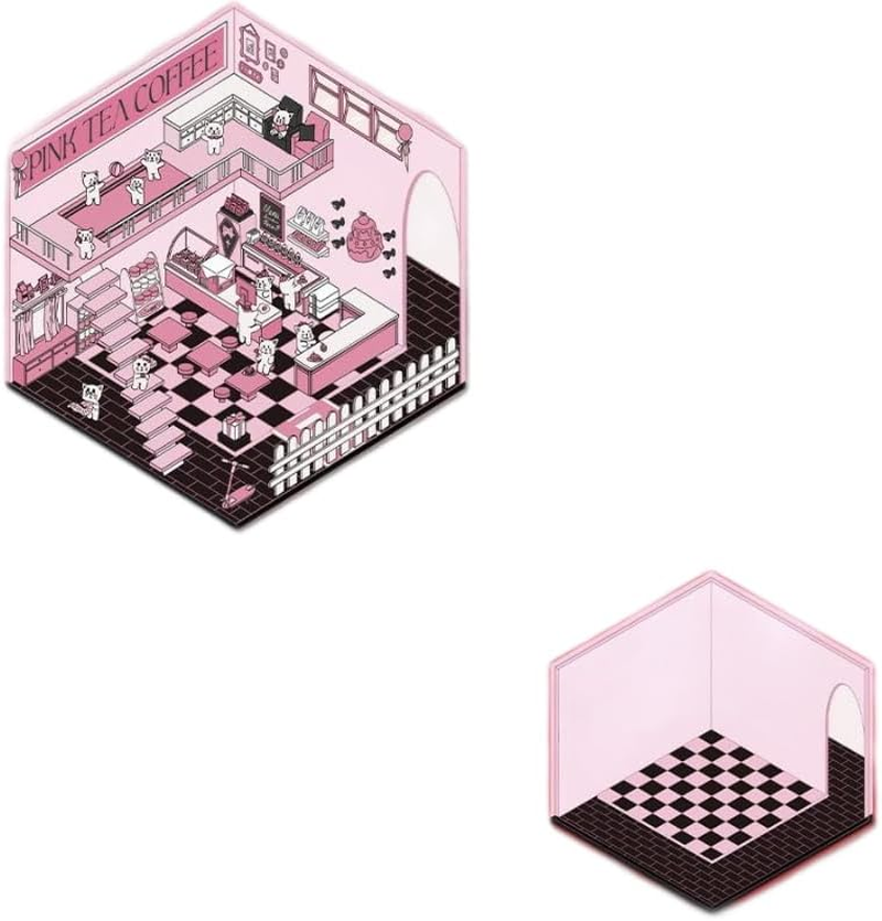 Tuvwxyza DIY 3D Miniaturized Stickers Scene Cabin Landscaping Handcrafted Cute Collage, 3D Cartoon House Stickers, 8 Sets image number 1