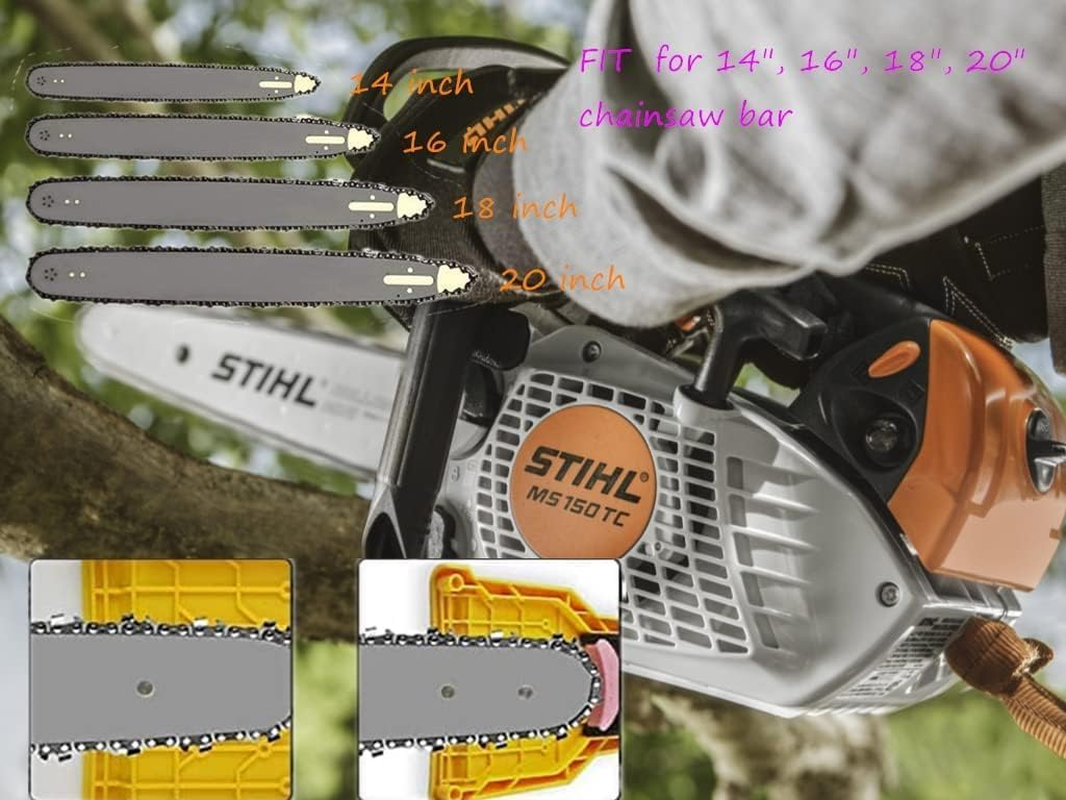 Chainsaw Sharpener with 4Pcs Whetstons, Chain Saw Blade Teeth Sharpener, Bar Mounted Chainsaw Sharpener, Universal Fast-Sharpening Stone Grinder Tools for 14/16/18/20 Inch Two/One Holes Chain Saw Bar image number 3