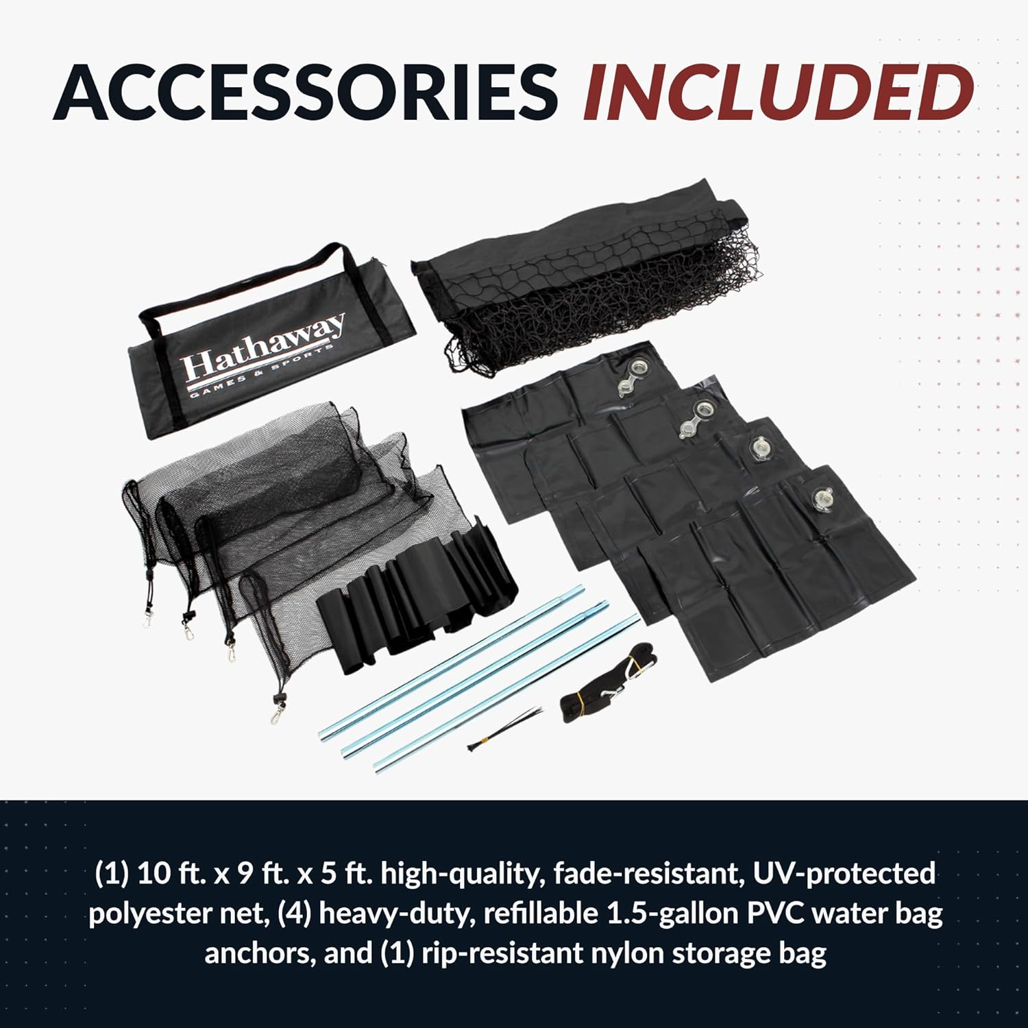 Hathaway Rebounder Basketball Return System for Shooting Practice with Heavy Duty Polyester Net Black, 120" L X 60" W X 108" H image number 3